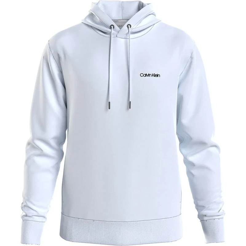 Calvin Klein Men Micro Logo Repreve Hoodie, White (Bright White), XS - Image 1