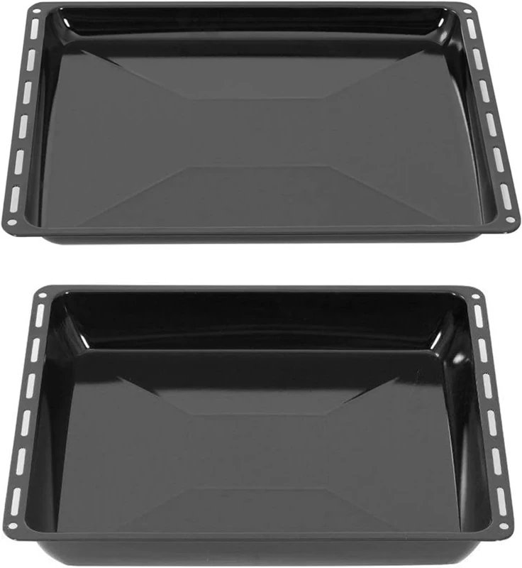 ICQN baking tray 422 x 375 x 31 and 45 mm, enamelled drip tray for oven and stove, suitable for ELECTROLUX, AEG, IKEA, ZANUSSI, JUNO, ZOPPAS scratch-resistant and rust-free