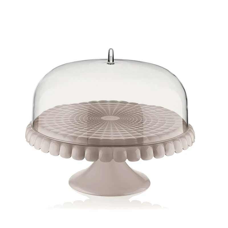 Guzzini - Tiffany 199400158 Cake Plate with Base and Cover - Dove Grey, Diameter 36 x Height 28 cm