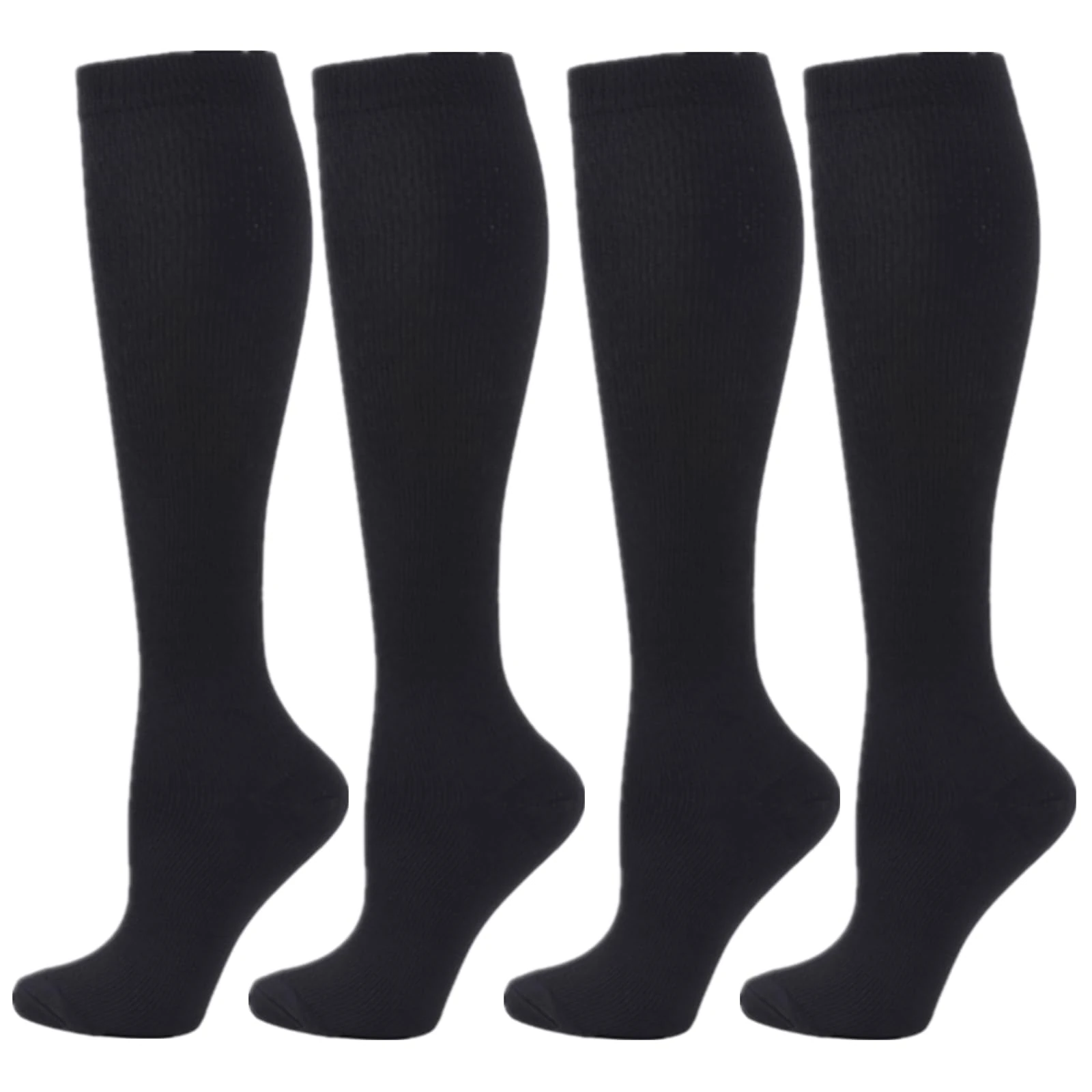 Zingso Compression Socks for Women Men, 2 Pairs 20-25mmHg Knee High Socks Compression Stockings for Sport, Athletic, Edema, Diabetic, Varicose Veins, Travel, Pregnancy, Nursing (S/M, Black Black)