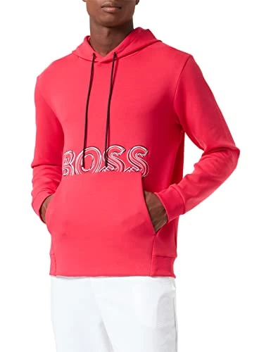 BOSS Men's Soody 1 Hooded Sweatshirt, Bright Pink673, 4XL