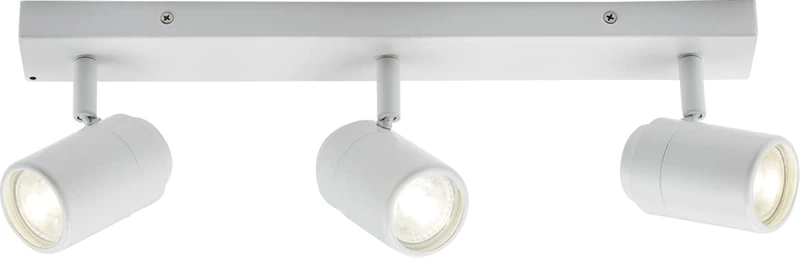 Knightsbridge 230V IP44 GU10 Triple Bar Spotlight,Matt White