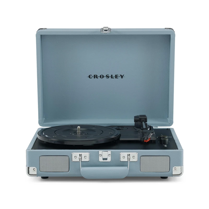 Crosley Cruiser Plus Portable Turntable - Bluetooth Record Player, 3-Speed Suitcase Vinyl Player, Home Turntables for Vinyl Records, Built in Stereo Speakers, Bluetooth Receiver, AUX Input, Tourmaline