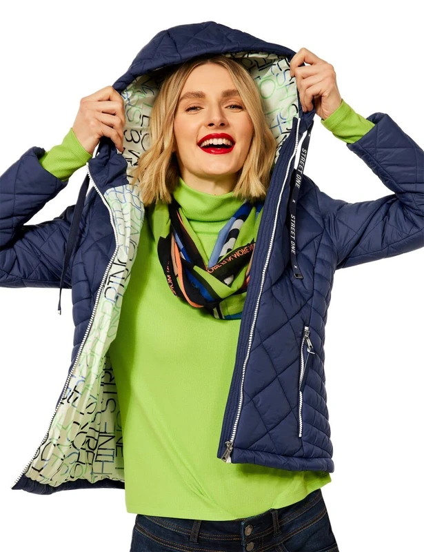 STREET ONE Women's 201651 Quilted Jacket, Agate Blue, 36