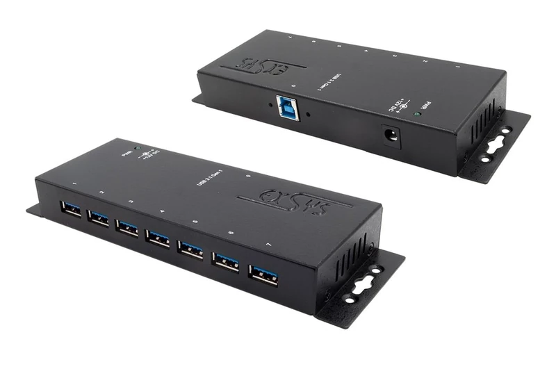 Exsys USB 3.2 HUB 7-Port External Including Mains Adaptor 12V/3A and