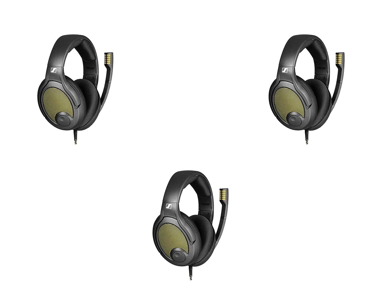 Drop + Sennheiser PC38X Gaming Headset — Noise-Cancelling Microphone with Over-Ear Open-Back Design, Velour Earpads, Compatible with PC, PS4, PS5, Switch, Xbox, Mac, Mobile, and More (Three Pack)