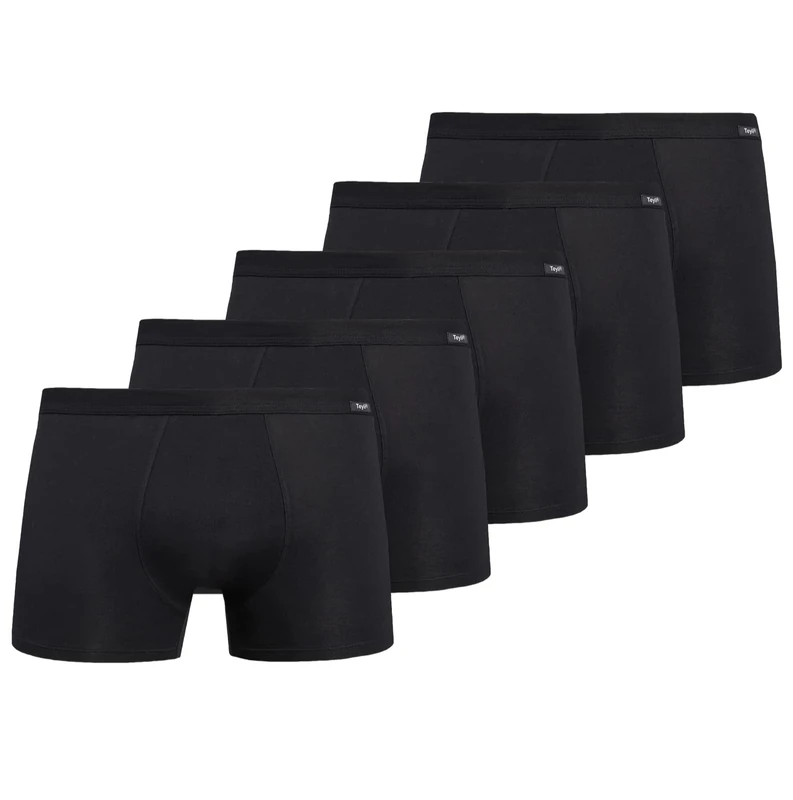 Teyli 5 Pack Men's Boxers Cotton Underwear Levi Color Black Size 3XL