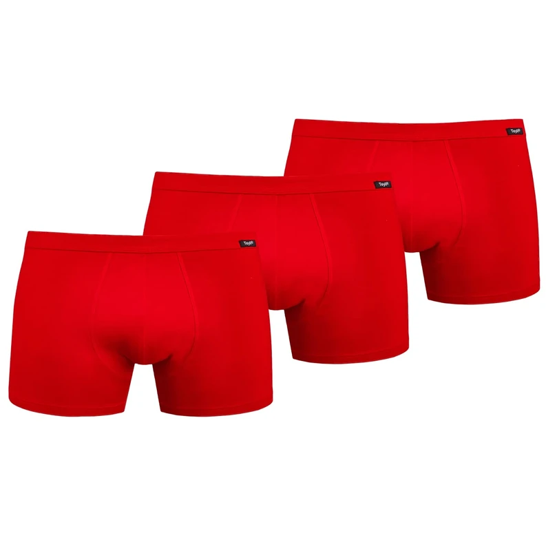 Teyli 3 Pack Men's Boxers Cotton Underwear Levi Color Red Size 2XL