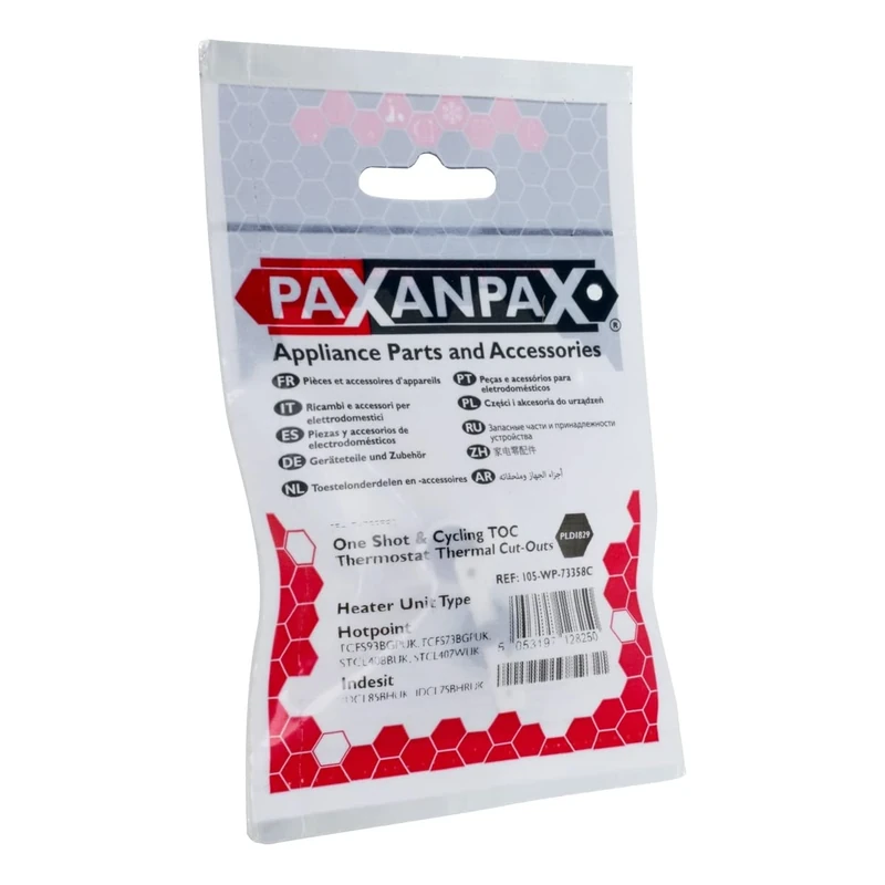 Paxanpax PLD1829 Compatible for Hotpoint, Indesit One Shot & Cycling TOC Thermostat Thermal Cut-Out Kit for 105-WP-81290 Type Heater Unit