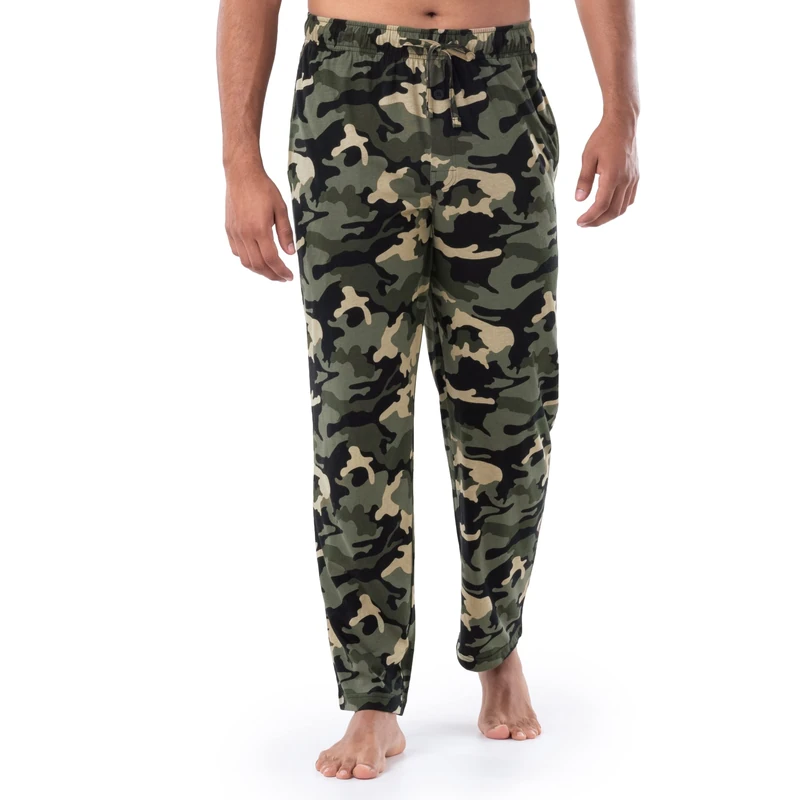 Fruit of The Loom Men's Extended Sizes Jersey Knit Sleep Pajama Lounge Pant (1 & 2 Packs), Camo, 3X-Large