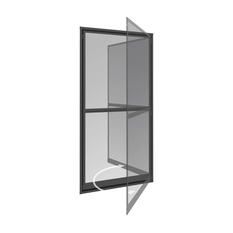 Windhager Expert 03240 Swing Door Insect Screen 100 x 210 cm Anthracite Aluminium Fly Screen Drill-Free Assembly