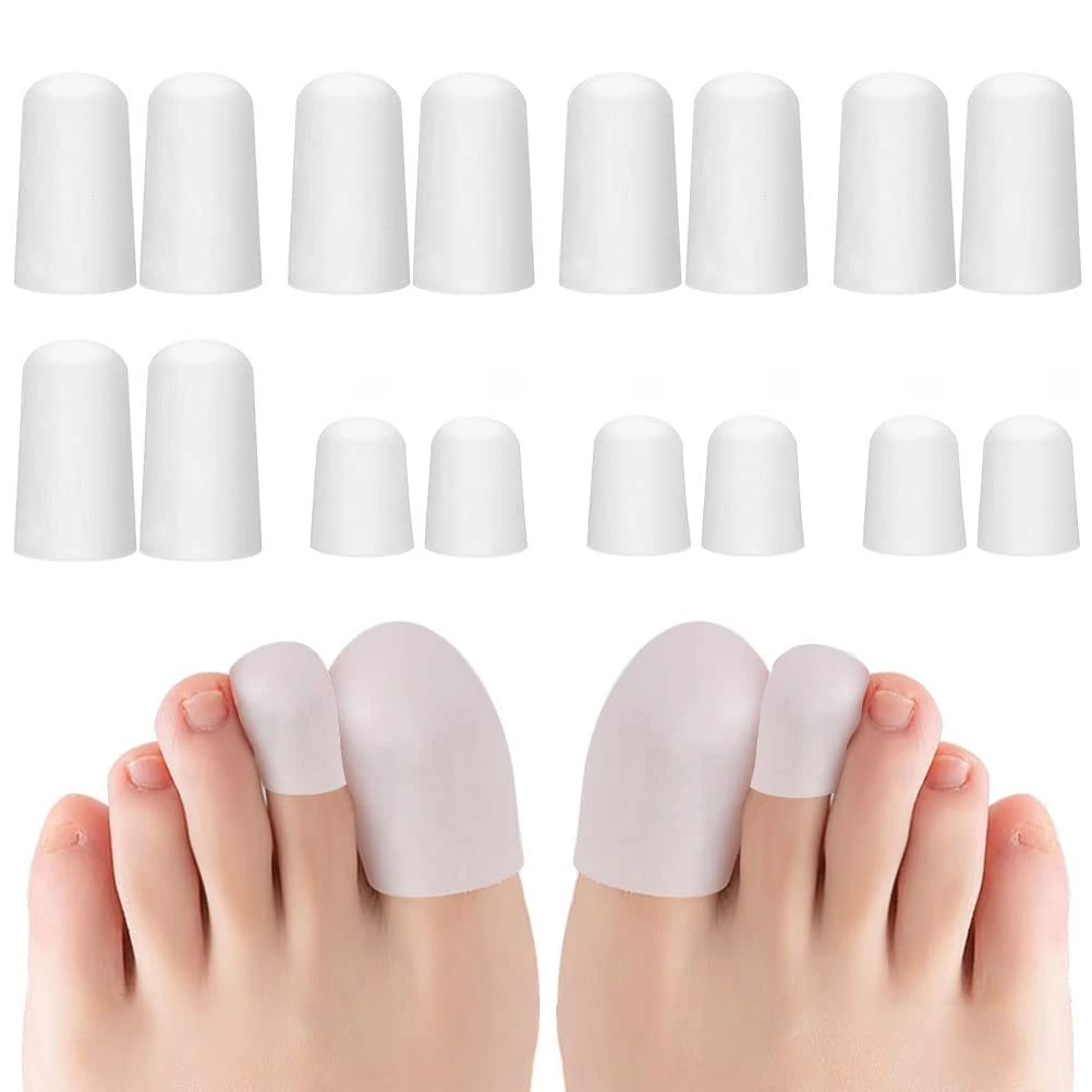 16 Pcs Gel Toe Protectors, Silicone Toe Cover Protector for Men & Women Running, Walking, Prevent Blister, Corn, Calluses, Sore Toes, Hammer Toes Prevent Friction Injury