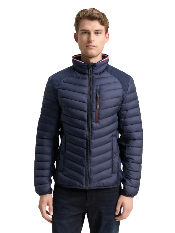 TOM TAILOR Men's Hybrid Quilted Jacket 1031475, 10668 - Sky Captain Blue, 3XL