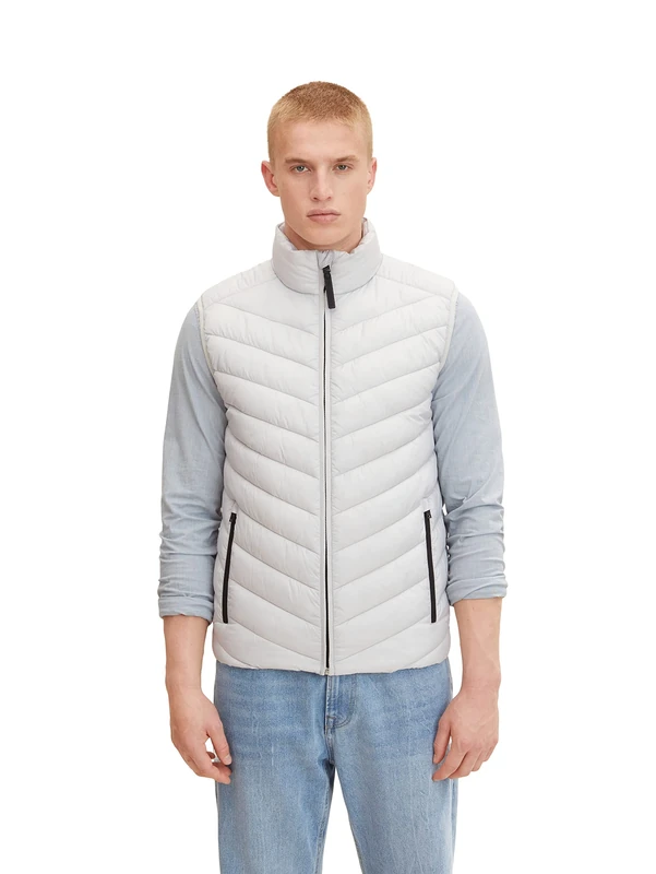 TOM TAILOR Men's 1031473 Vest, 29767-Rough Grey, XXL