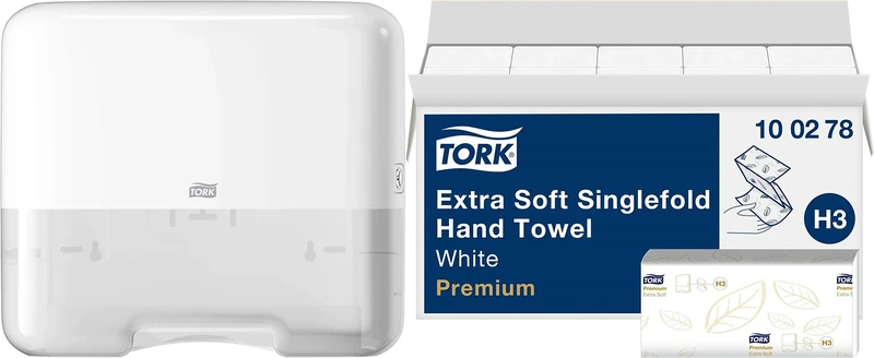 Tork Mini Wall Mounted Hand Towel Dispenser + Refill - H3 - Premium Hand Towels (15x200 sheets)