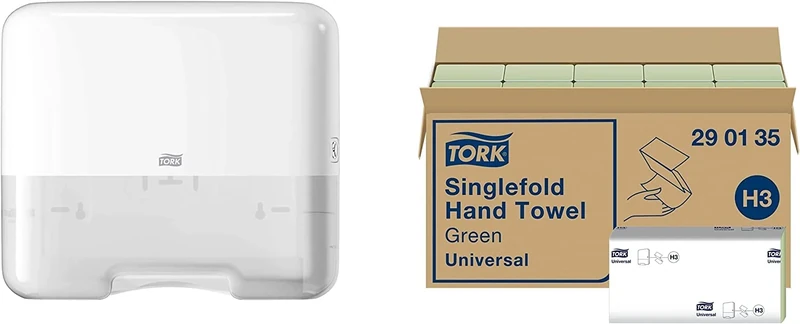 Tork Mini Paper Hand Towel Dispenser + Refill - H3 - Universal Paper Hand Towels (20x200 sheets)