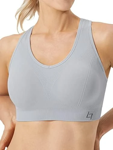 FITTIN Racerback Sports Bras for Women - Padded Seamless Activewear Bras for Yoga Gym Workout Fitness - Support Comfortable Removable Pads Tops for Teenager Girls Aged 15-20 - Gifts for her