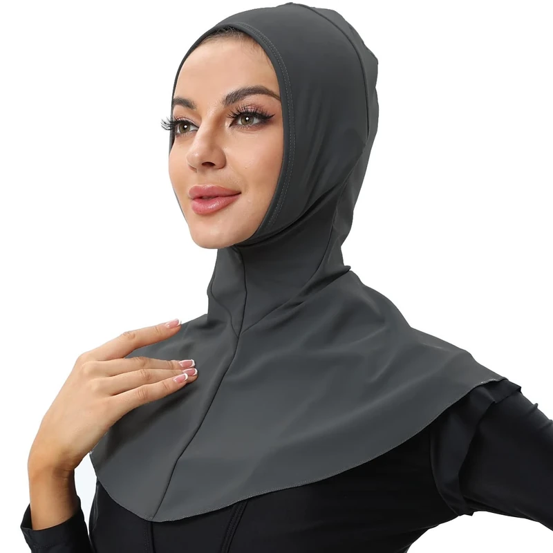seafanny Women's Swim Hijab - Dark Gray, UPF 50+, Quick Dry