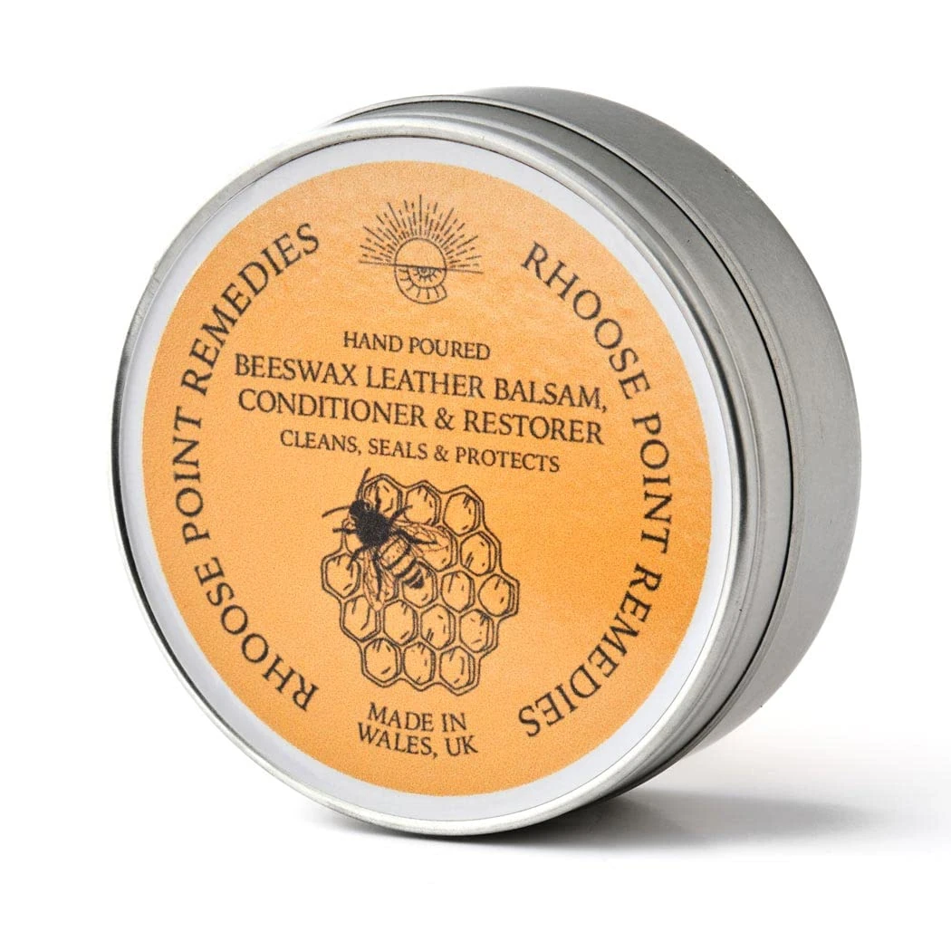 Beeswax Leather Balsam Rich Conditioner & Restorer 100ml - 100% Natural Ingredients CLEANS SEALS & PROTECTS Handpoured in UK Chemical Free Biodegradable Moisturises Nourishes Prolongs Life of Items