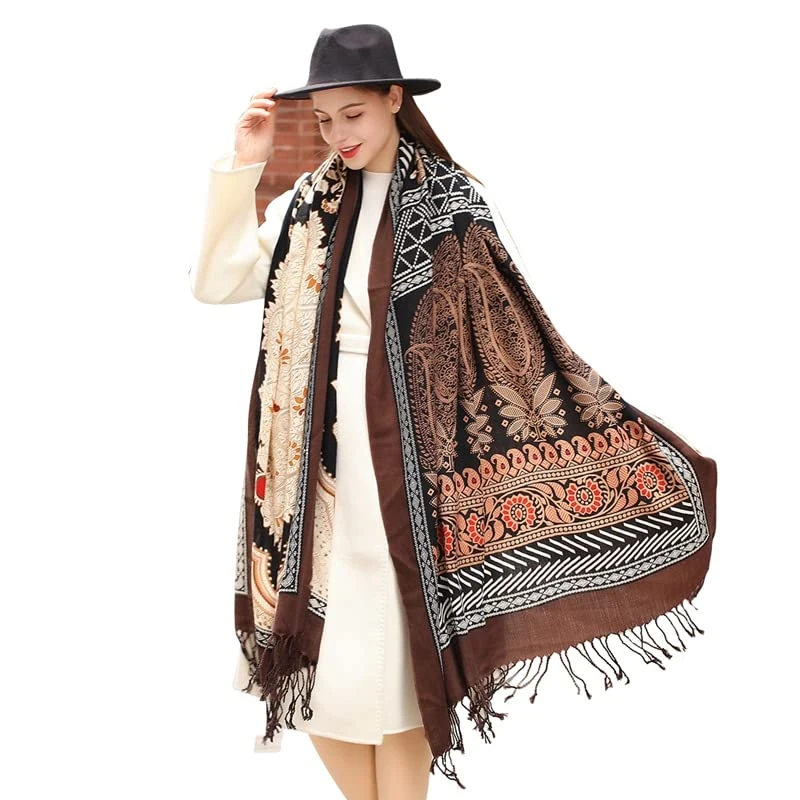 DANA XU Unisex's Pph21012 Pashmina Shawl, 85 Brown, 9643 INCHES - Image 1