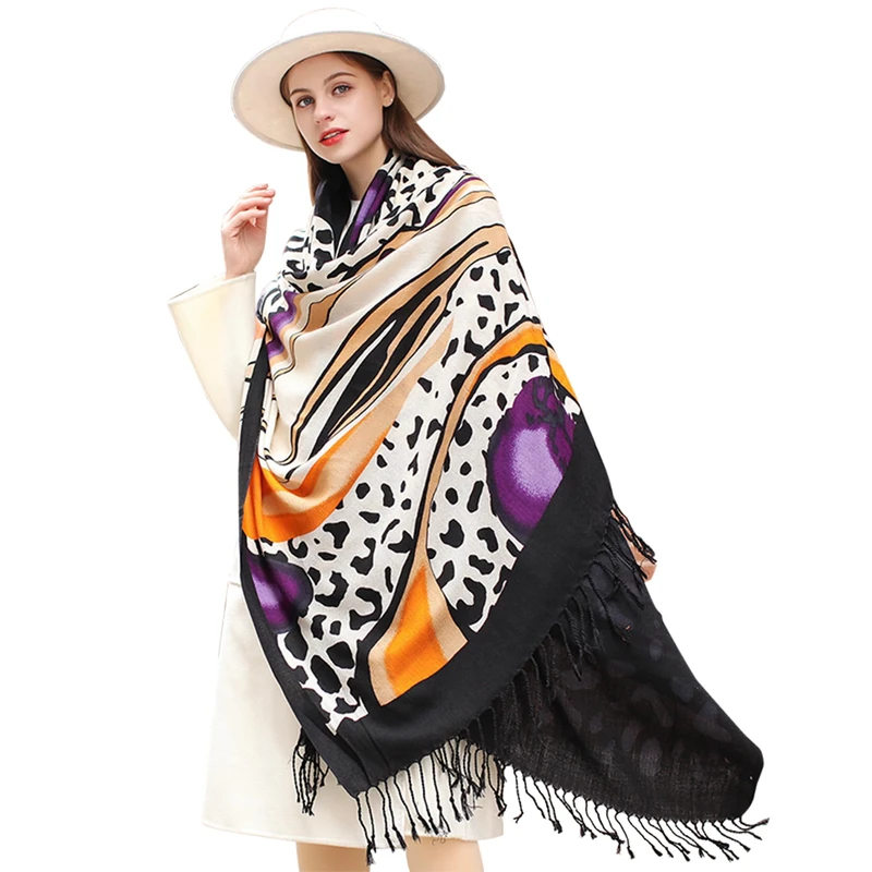 DANA XU Unisex's Pph21019 Pashmina Shawl, 61 Black&Purple, 9643 INCHES