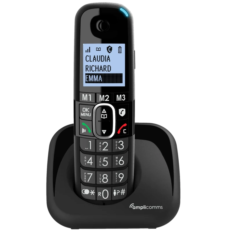 Amplicomms BigTel 1500 Cordless Big Button Phone for Elderly - Loud Phones for Hard of Hearing - Hearing Aid Compatible