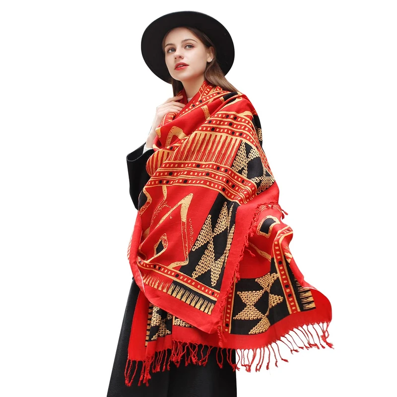 DANA XU Unisex's Pph21013 Pashmina Shawl, 87 Red, 96132 INCHES
