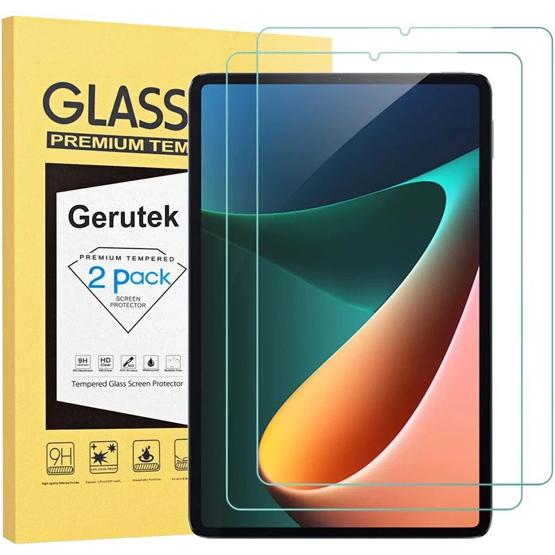Gerutek for [2-Pack] Xiaomi Mi Pad 5 Screen Protector, Xiaomi Mi Pad 5 Pro Tempered Glass Film [Ultra Clear] [Anti Scratch] [Easy Install] [9H Hardness] for Xiaomi Pad 5 /Xiaomi Pad 5 Pro