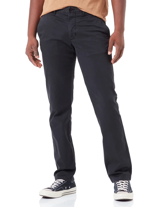 Tommy Hilfiger Men Denton TH Flex Satin Chino Stretch, Black (Black), 28W / 36L