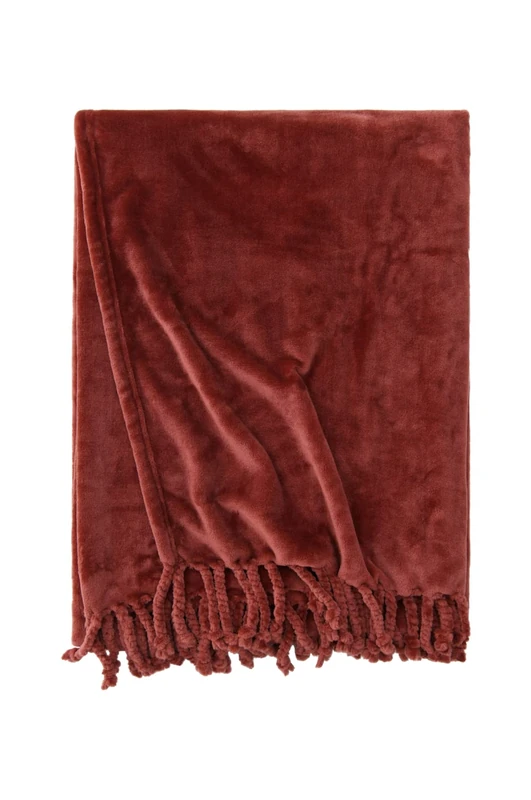 Ellos Home Plaid, 100% Polyester, Plain red, 130X170 - Image 1