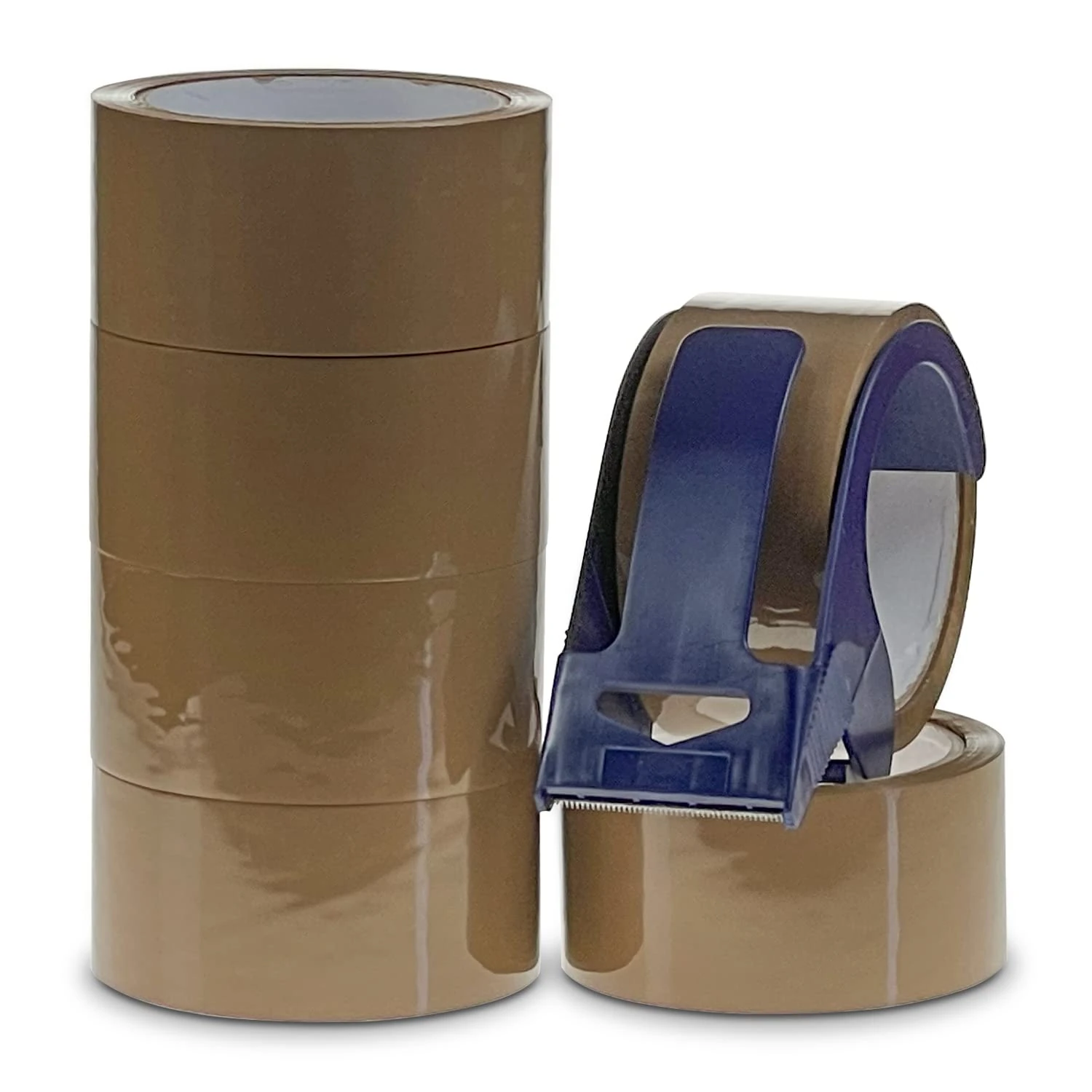 Brown Packing Tape 6 Roll Pack With Tape Dispenser | 6 Rolls 48mm x 50m Brown Parcel Tape | Packing Boxes For Moving House | Easily Seals Your Parcels