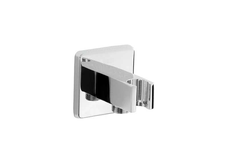 Bristan C WOSQ02 C Shower Acc Contemporary Square Wall Outlet with Handset Holder Bracket Accessories, Chrome Plated