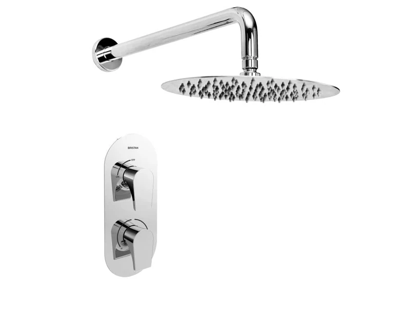 Bristan SHWR PK2 Hourglass Shower Pack with Fixed Head Mixer, Chrome Plated