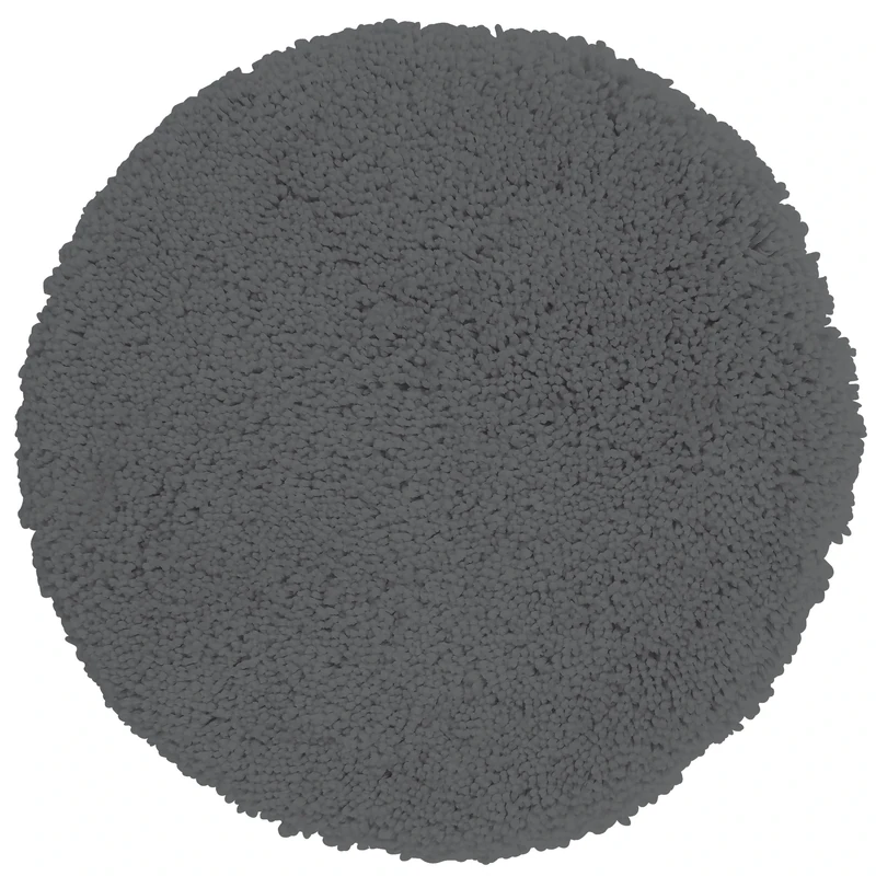 Spirella Bath Mat Shower Mat Microfibre High Pile Fluffy Non-Slip Suitable for Underfloor Heating 110 cm Round Granite Grey