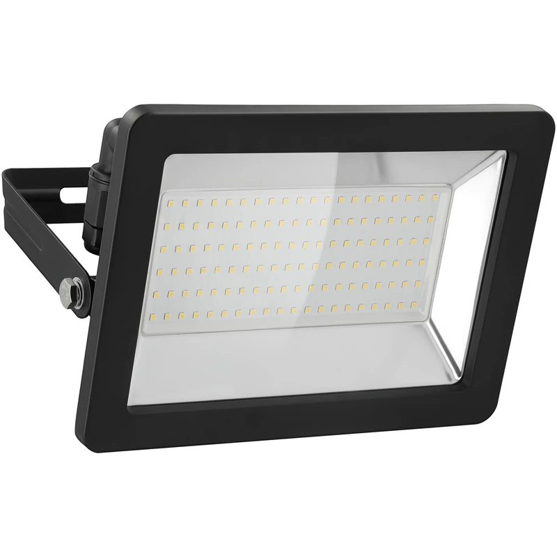 Goobay 53876 LED Flood Light with 100 W - LED Spotlight with 100 W - Neutral White Light 4000 K - 8500 Lumen - Beam Angle 110 Degrees - IP65 - Black