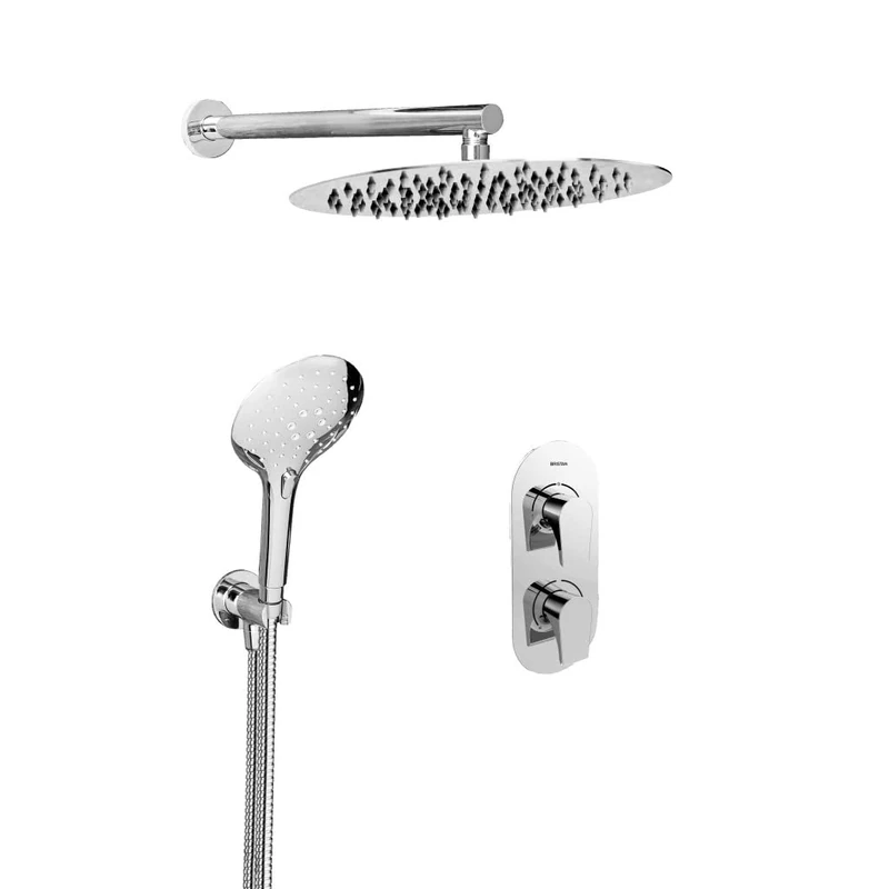 Bristan Hourglass Mixer Showers, Complete Shower Kit with Easy Clean Technology, Wall Mounted, Chrome Finish