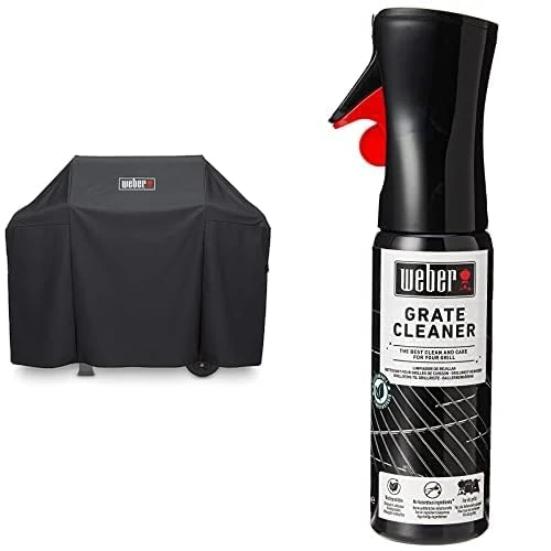 Weber 7183 Spirit 300 Cover, Black, 95.0 cm*62.0 cm*55.0 cm & 17875 Grate Cleaner, Black, 5.0 cm*25.0 cm*8.0 cm