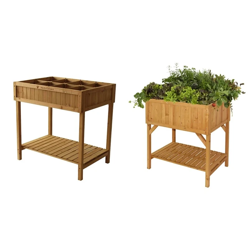 VegTrug RHP6002N Herb Garden, 80cm x 78cm x 58cm RP6001N Raised Planter - Natural