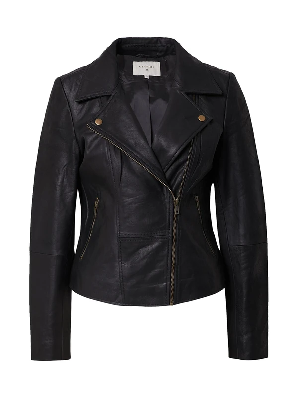 Cream Women's Crrabia Leather Jacket, Black, UK 6