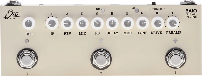 EKO GUITARS BAIO Guitar Multi-Effects Pedal with Built-in IR 9 Types of Preamps, 8 Response Pulses, Effects Included