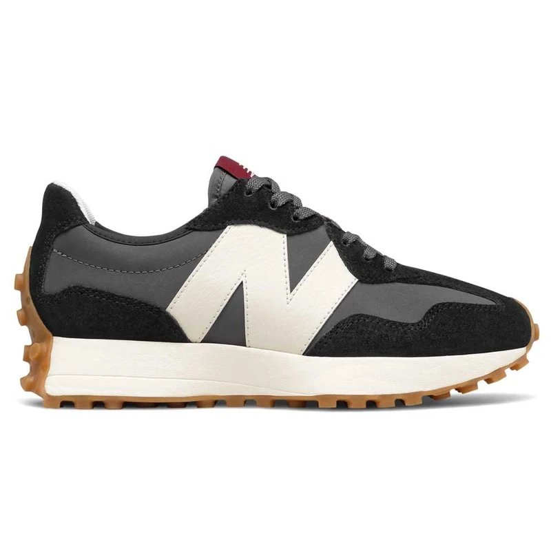 New Balance Women's 327 Shoes, Black/Moonbeam, 8/M