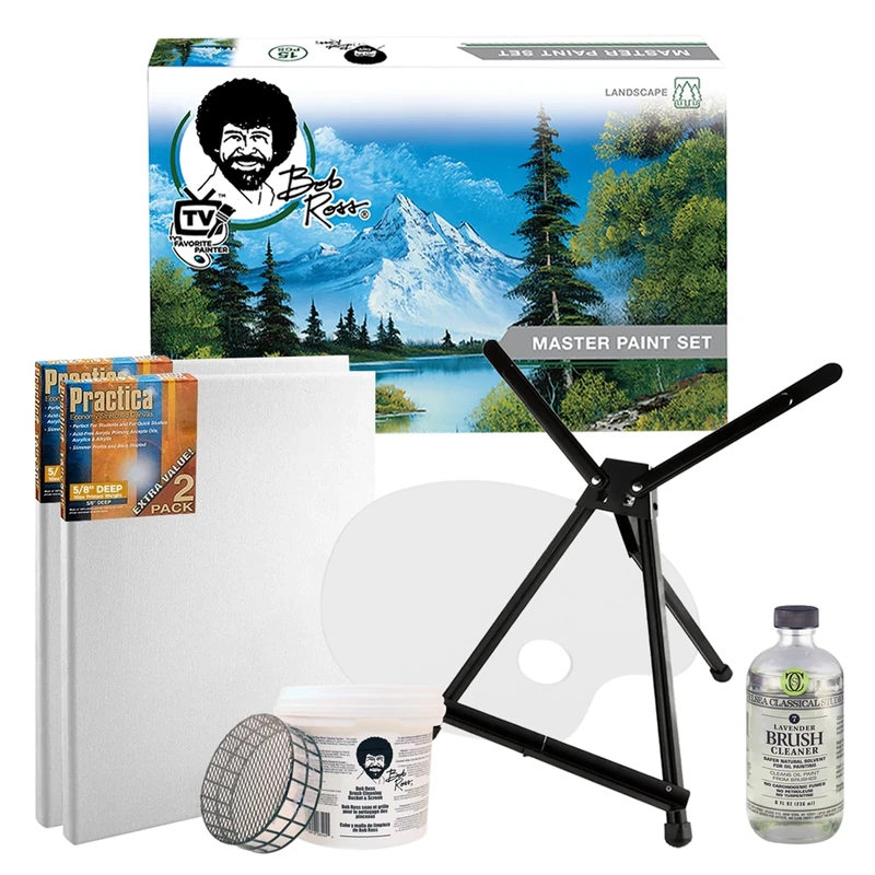 Jerry's Artarama Bob Ross Oil Paint Kit - Easel, Palette, Brushes