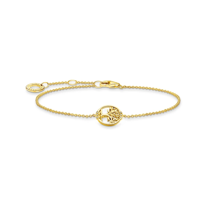 Thomas Sabo bracelet Tree of Love with stones gold-plated silver A2041-414-14-L19V