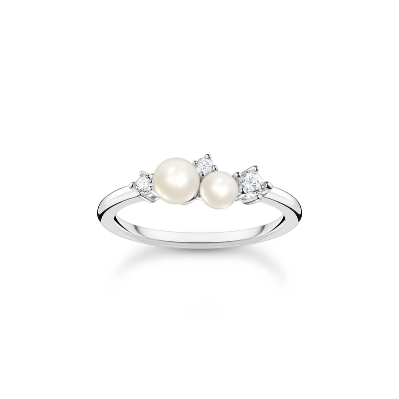 Thomas Sabo Women Ring Pearls with White Stones Silver 925 Sterling Silver TR2368-167-14