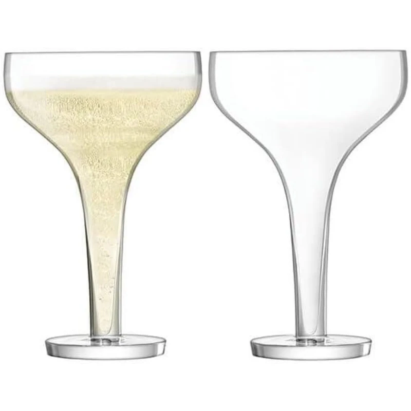 LSA International Epoque Champagne Saucer 150ml Clear | Set of 2 | Mouthblown & Handmade Glass | EQ03