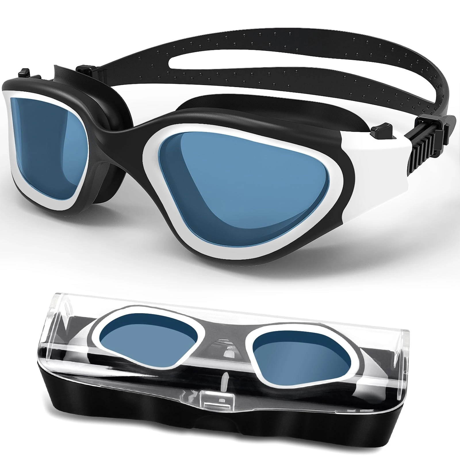 HotSrace Polarized Swimming Goggles Anti Fog Anti UV No Leakage, Swim Goggles with Soft Silicone Clear Vision Easy to Adjust for Adults Men Women Teenager