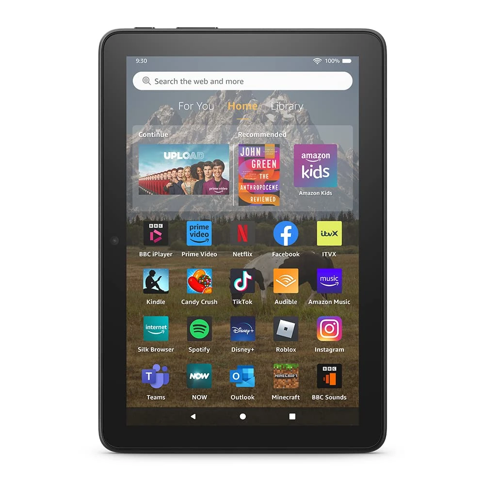 Certified Refurbished Amazon Fire HD 8 tablet | 8-inch HD display, 32 GB, 30% faster processor, designed for portable entertainment, 2022 release, with ads, Black