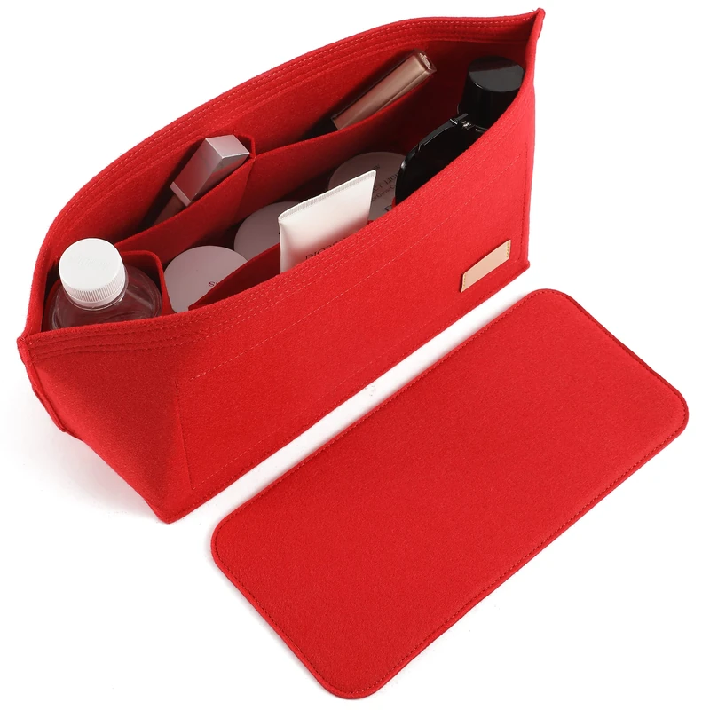 Doxo Purse Organizer Insert Handbag & Tote Felt Bag Fits Neverfull GM (X-Large, Red Bag+Red Base Shape) - Image 1