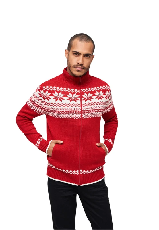 Brandit Norwegian Cardigan, color: red, size: XXL
