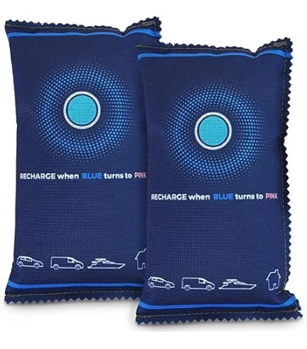 Twin Pack - Portable Reusable Dehumidifier Bag Silica Gel Moisture Damp Absorber Condensation Eliminator for Car, Home & Caravan (350g x 2)